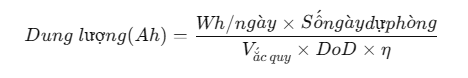Tính dung lượng ắc quy