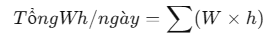 Tính tải tiêu thụ hàng ngày