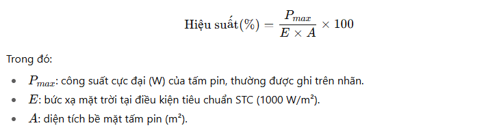 công thức tính hiệu suất